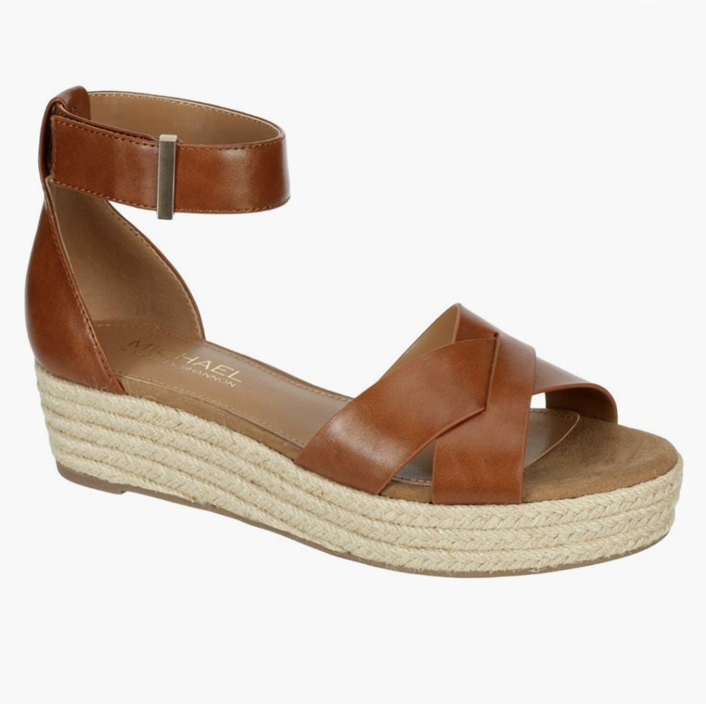 Michael Shannon Sylvie Espadrilles Platform Ankle Strap Sandals  size 8